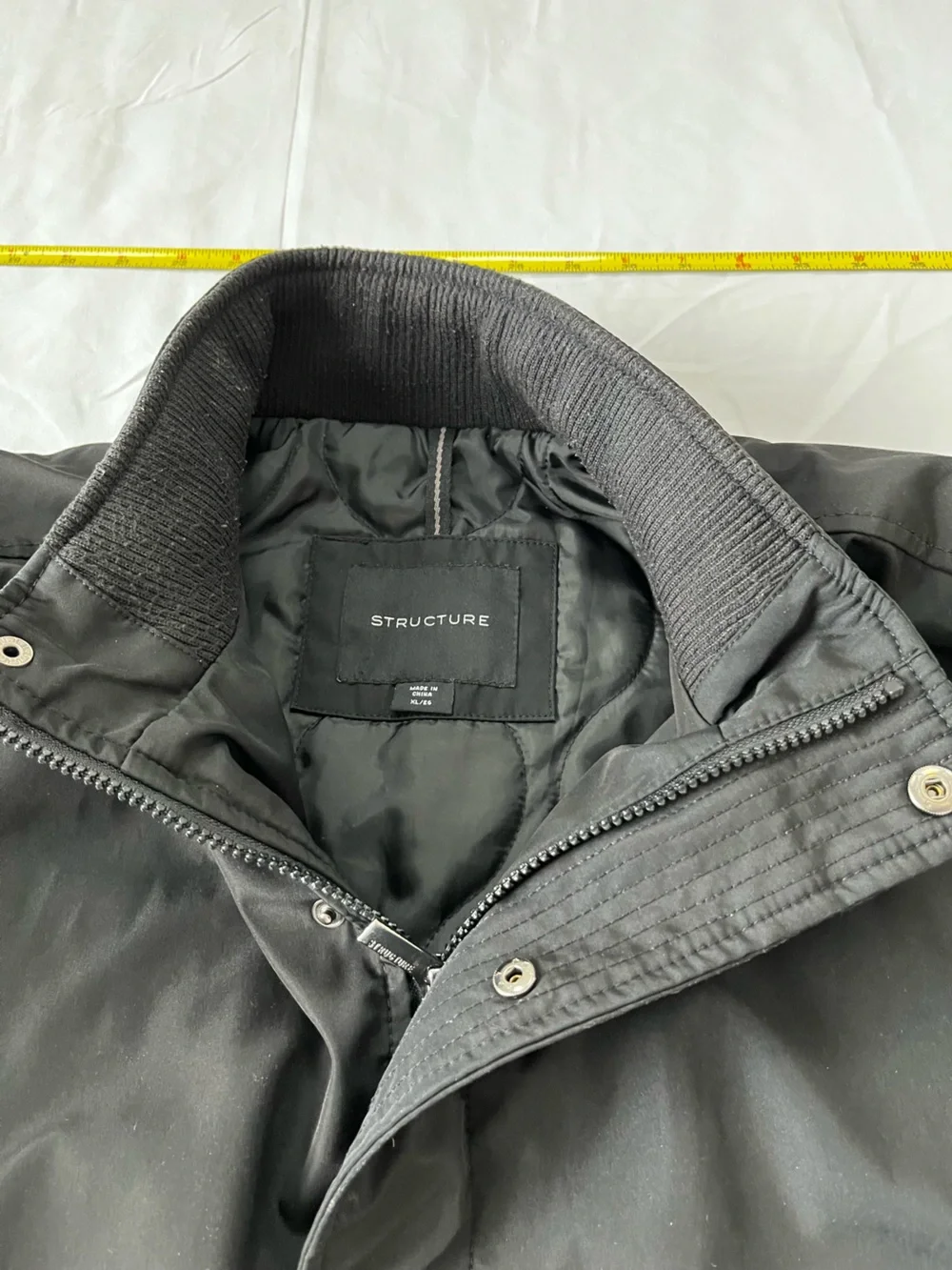 Structure Men's Black Bomber-Style Zip Jacket